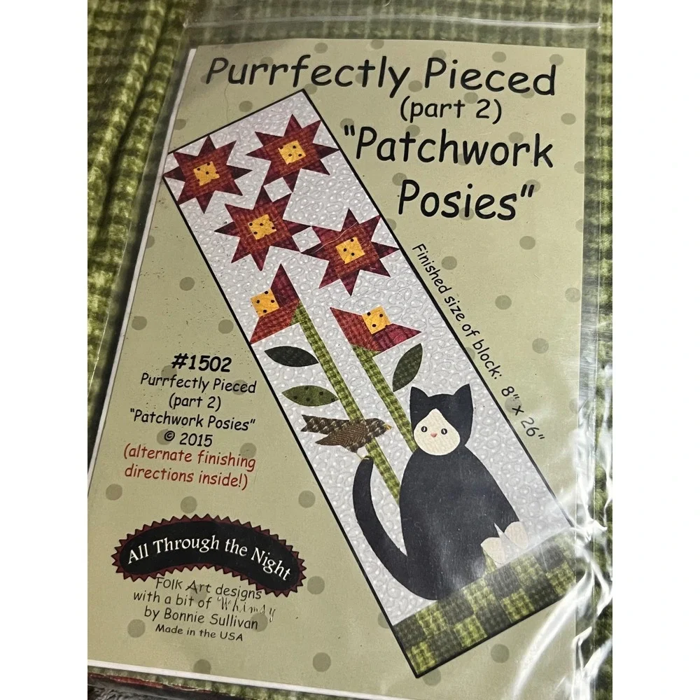 Bonnie Sullivan Purrfectly Pieced Quilt Kits 1-4 BOM Cat Applique Fabric